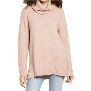 BP. Longline Turtleneck Oversized Sweater‎ Top In Pink Adobe Size Large New